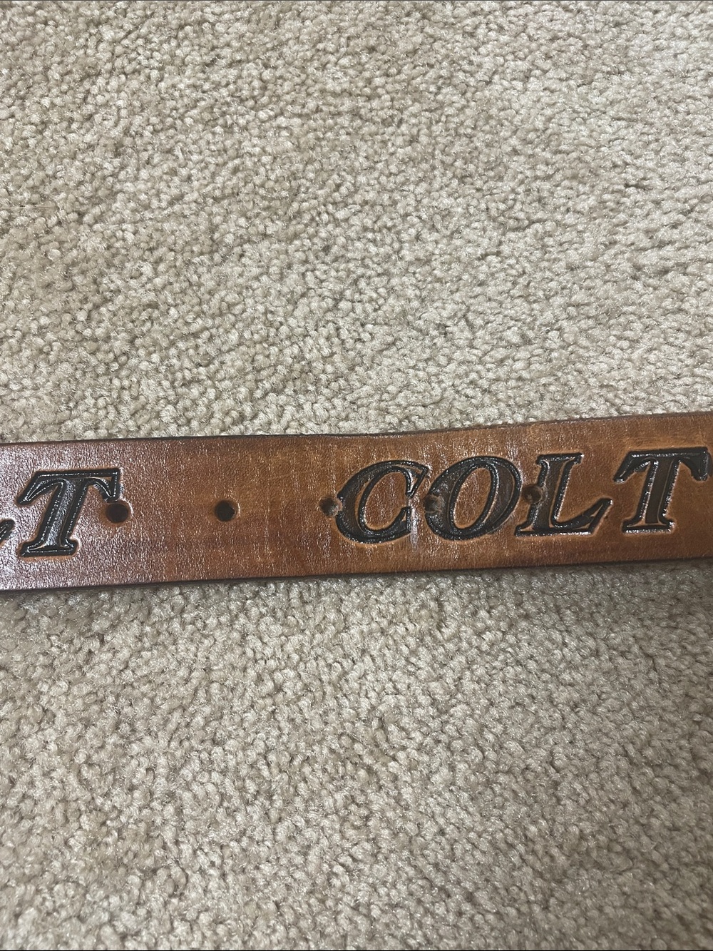 Men’s Handmade Leather Belt with “Colt” Name - Picture 6 of 8